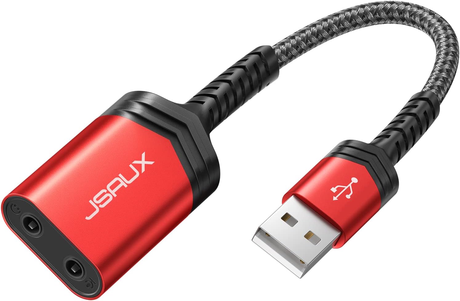 JSAUX USB Sound Card, USB to 3.5mm Jack Audio Adapter External Stereo –  Pear-Accessories