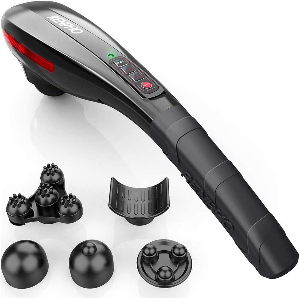 Handheld Back Massager 2600 mah with Heat for Muscles, Back, Foot, Neck,  Shoulder, Leg, Calf Pain Relief – Cordless, Electric Percussion Full Body  Massager- 6 Speeds (Matte Black)