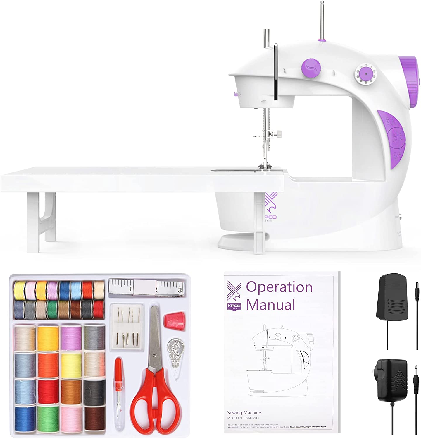 KPCB Mini Sewing Machine with Sewing Kit and Extension Table for Begin –  Pear-Accessories