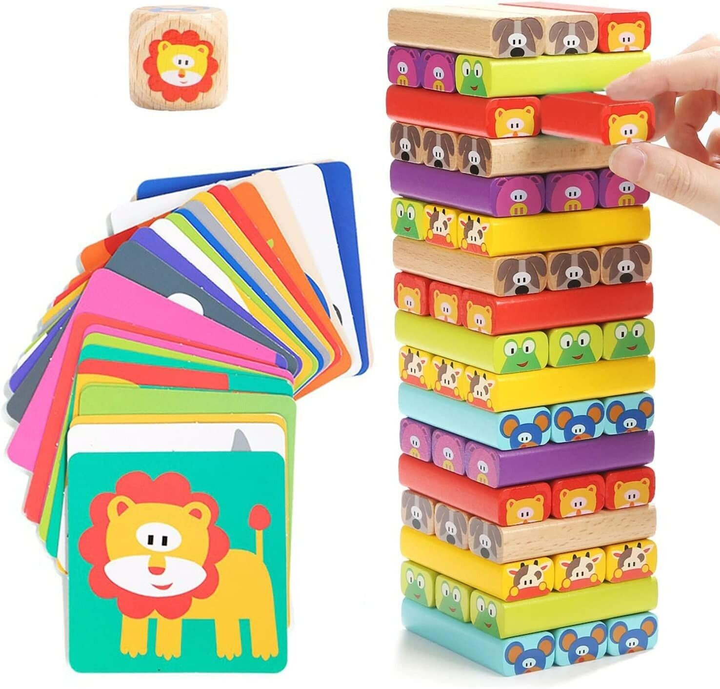 Nene Toys - Wooden Tumble Tower Game for Kids 4 in 1 with Animals and –  Pear-Accessories