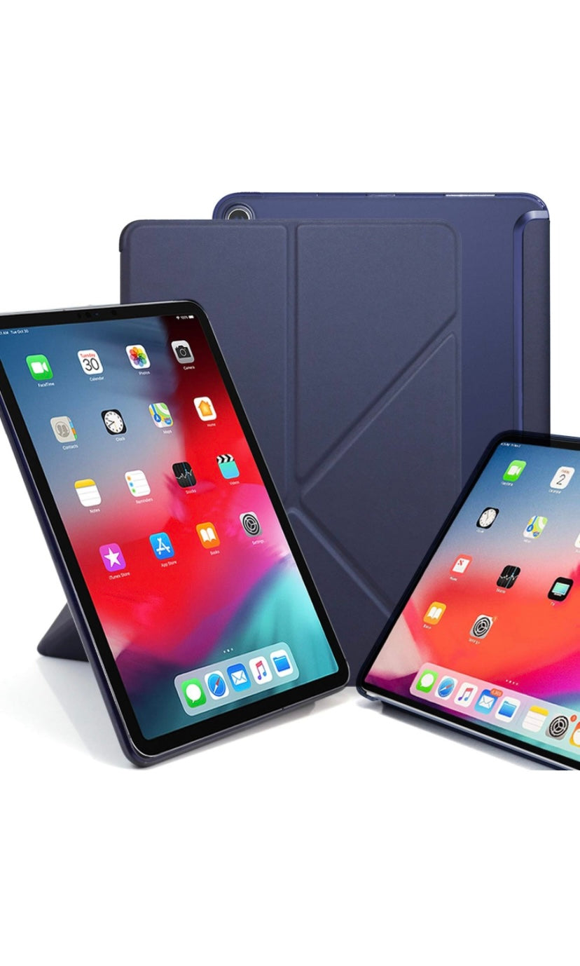 KHOMO iPad Pro 11 Case Dual Origami See-through Ultra Slim Lightweight Case with Vertical and Horizontal Stand, Magnetic Smart Cover for Apple iPad Pro 11 2018 - Navy Blue