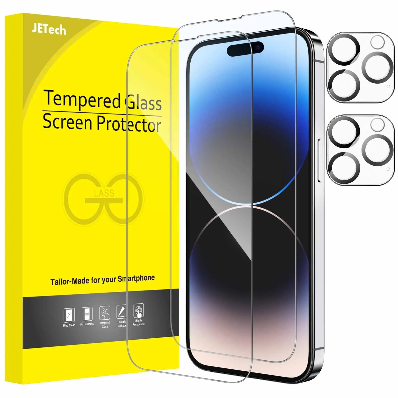 JETech Camera Lens Protector for iPhone 12 6.1-Inch 9H Tempered Glass  3-Pack