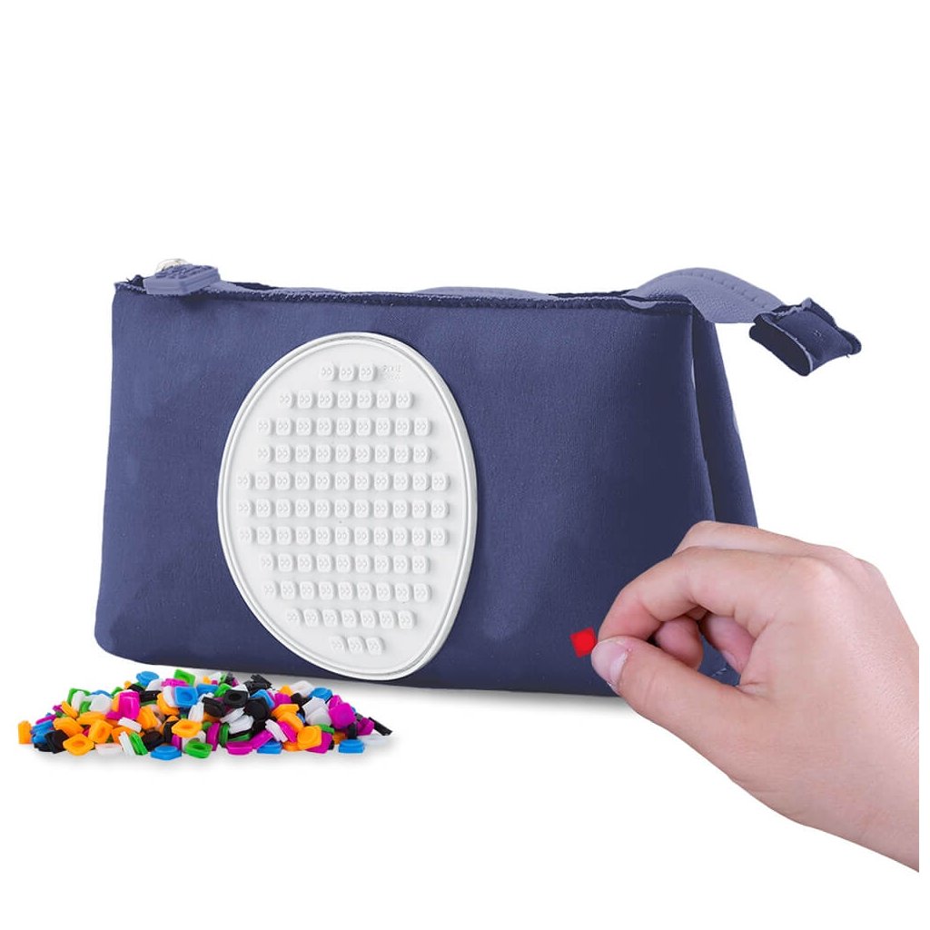 Pixie Crew Pixie Large Pouch, Crazy Colours: Blue Polka Dot Pink Zipper (65+4 Pixels for FREE), 20,3 x 12 x 3,7 cmv PXA-02-84