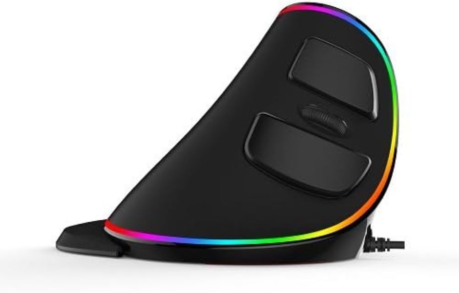 Delux M618 Plus Vertical Mouse Ergonomic Right Wired RGB 6 Button 1600 4000 DPI Computer Ergonomic Mouses Wired USB for PC