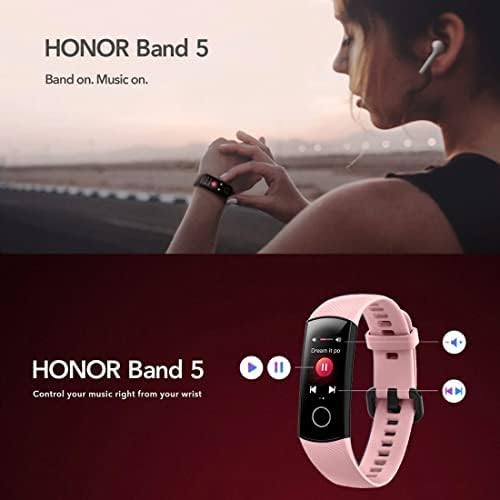 HONOR Band 5 Smart Wristband/Fitness Tracker with Heartrate Monitor, Blood Oxygen Sensor, Calorie Tracker, Sleep Tracking and Full Colour Touch Screen – Water Resistant up to 50m – Coral Pink