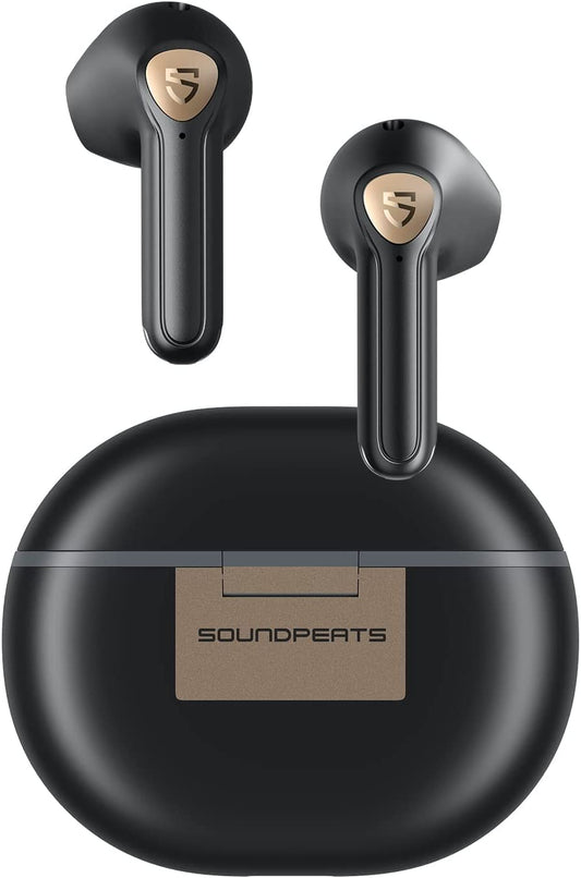 SoundPEATS Wireless Earbuds Hi-Res Audio, Air3 Deluxe HS Semi in-Ear Bluetooth 5.2 Headphones with LDAC In-ear Detection Personalized EQ, ENC Clear Call 14.2mm Driver, Game Mode, Total 20H Playtime