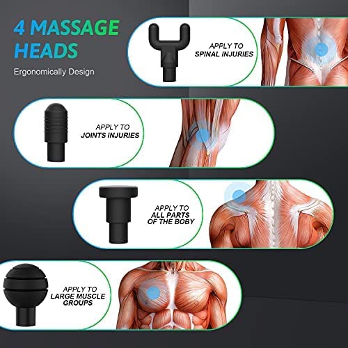 Muscle Massage Gun, 6 Speeds Cordless Handheld Deep Tissue Neck Back & Muscle Massager Gun, Super Quiet Chargeable Device, Gifts for Men Women