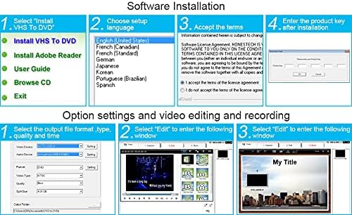 Rybozen Video Grabber USB Capture Card, Convert Hi8 VHS to Digital DVD for Windows PC, Audio Video Digitize Converter Adapter