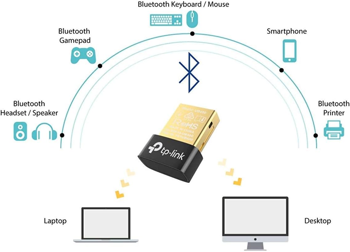 TP-Link Nano USB Bluetooth 4.0 Adapter for PC Laptop Desktop Computer, Long Range Bluetooth Dongle/Receiver for Windows 10/8.1/8/7/XP, Plug and Play (UB4A)