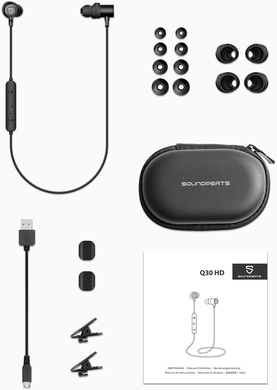 SoundPEATS Q30HD Bluetooth Headphones in Ear Stereo Wireless 5.0