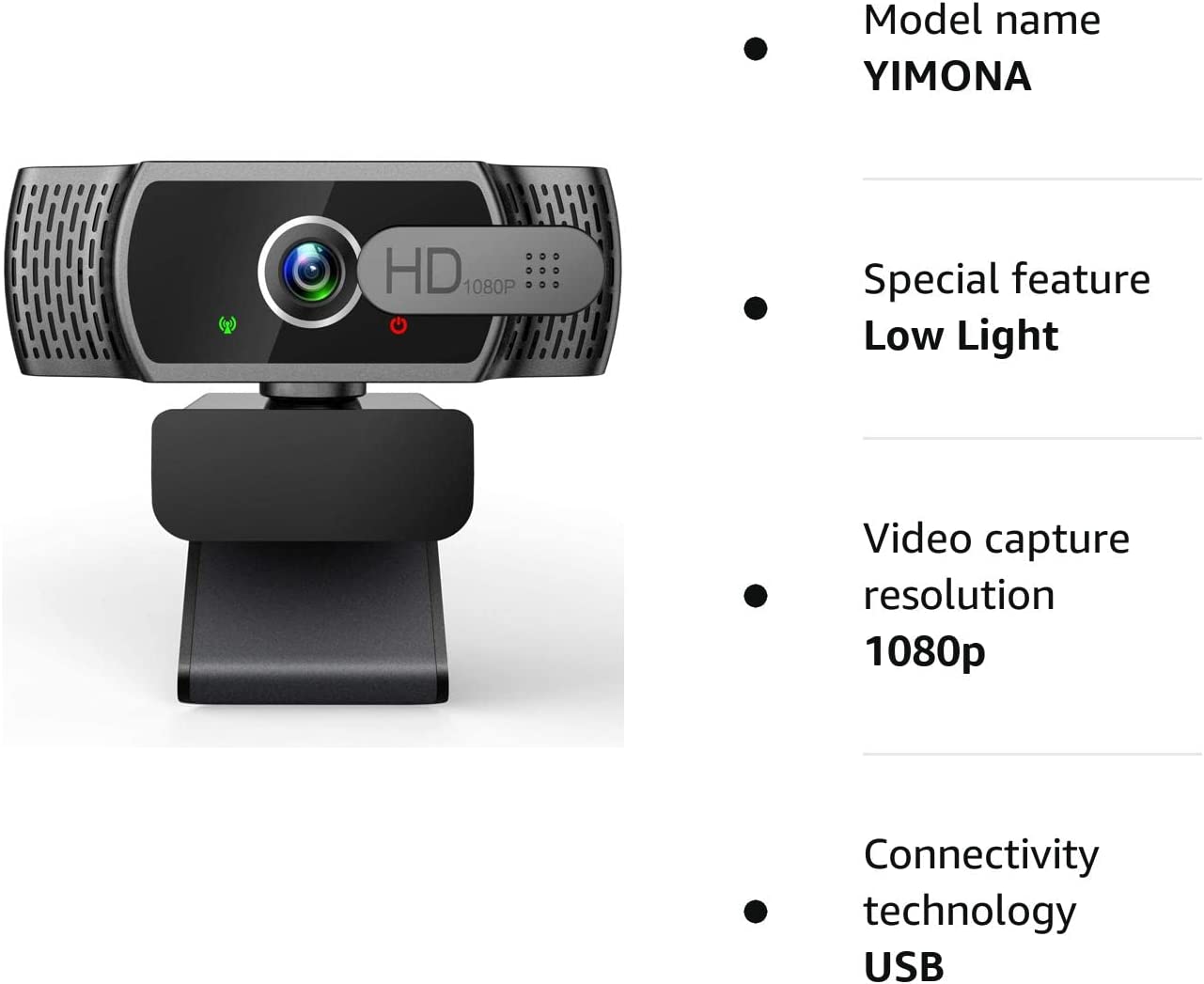 Webcam for PC with Microphone - 1080P FHD Webcam with Privacy Cover & Webcam Mounts, Plug and Play USB Web Camera for Desktop & Laptop Conference, Zoom, Skype, Facetime, Windows, Linux, and macOS