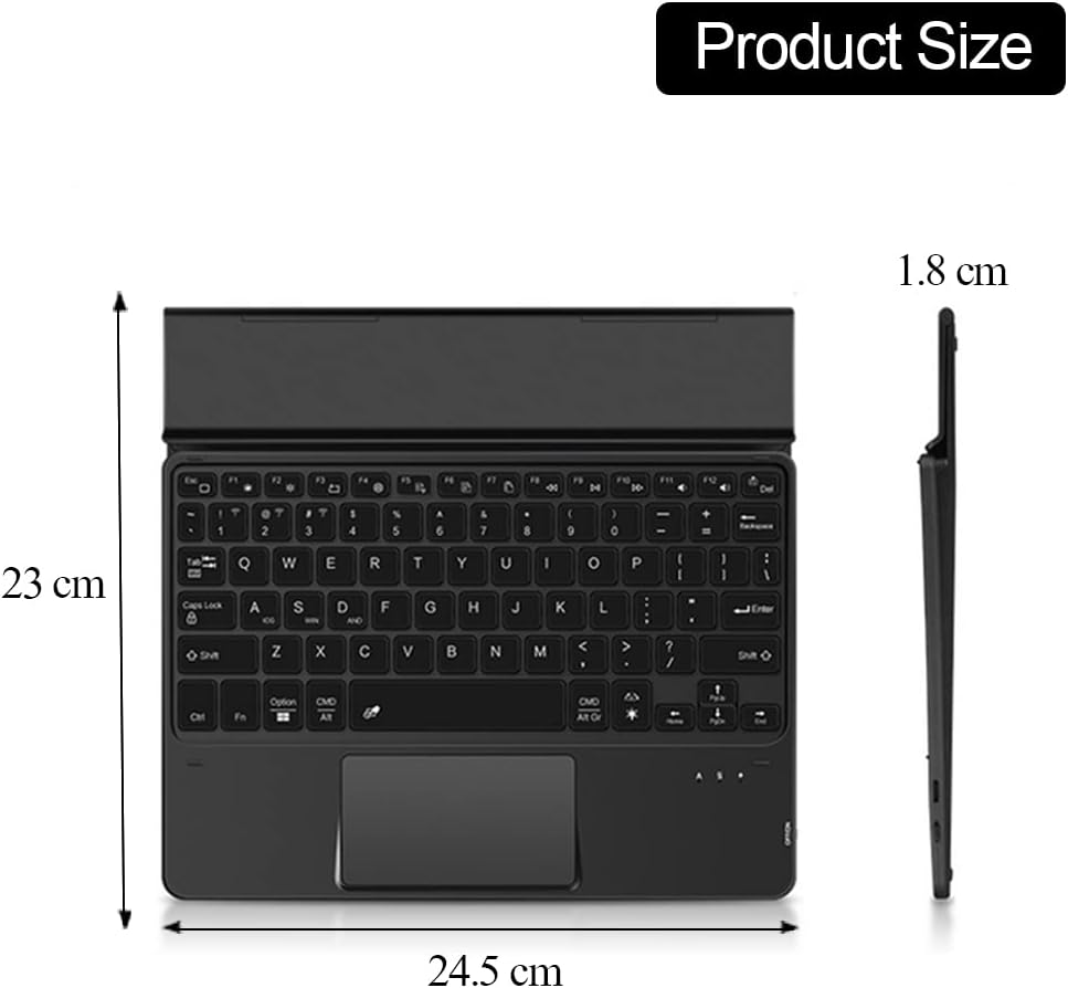 Multi-Device Wireless Bluetooth Keyboard For iPad iPhone Smartphone Tablet Windows, iOS Android Universal portable Rechargeable wireless keyboard with trackpad Foldable Bracket, 7-Color Backlit Light