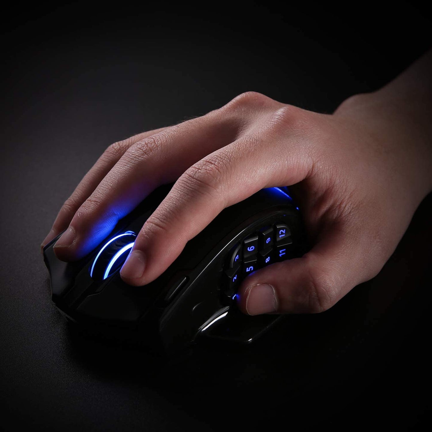 Redragon M913 Impact Elite Wireless Gaming Mouse, 16000 DPI Wired/Wireless RGB Gamer Mouse with 16 Programmable Buttons, 45 Hr Battery and Pro Optical Sensor, 12 Side Buttons MMO Mouse