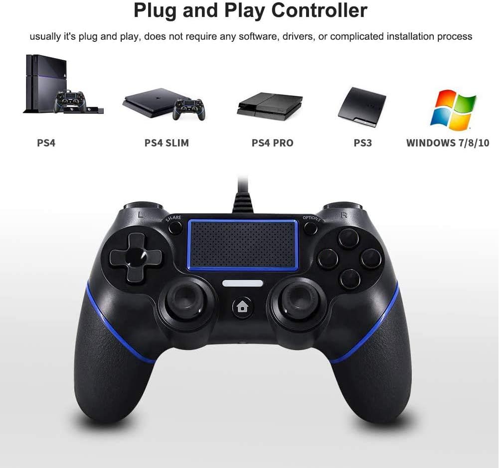 AUELEK Controllers Wired, Professional USB Wired Gamepad for Playstation 4,Mobile Game Controller for USB Wired Controller Playstation 4 Gamepads With Cable Compatible with PC Windows 7/8/XP