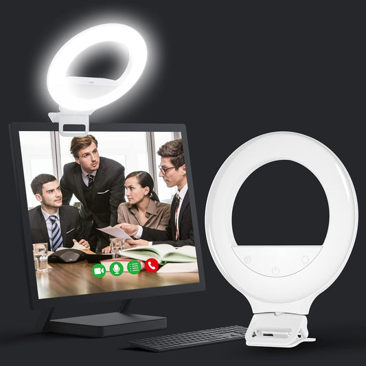 Laptop Ring Light Selfie Ring Light for Computer with 3 Light Modes, Clip on Laptop, Zoom Meeting, Video Conference Lighting, Makeup, Streaming, Selfies