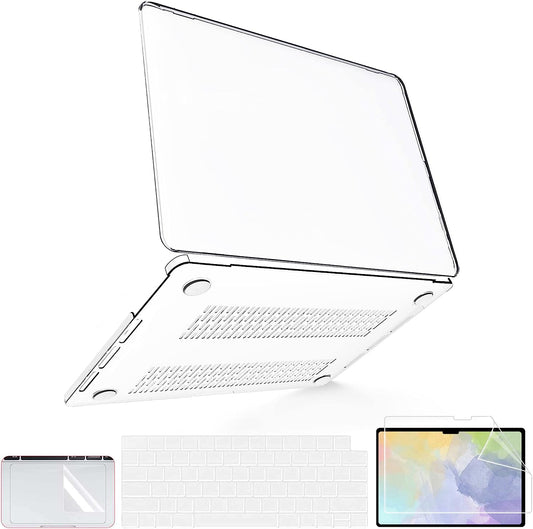 BELK Compatible with MacBook Pro 14 inch Case 2023-2021 A2779 M2 A2442 M1 Pro/Max chip & Touch ID, MacBook Pro 14 Case Clear Laptop Plastic Hard Shell + Keyboard Cover + Screen & Touchpad Protector