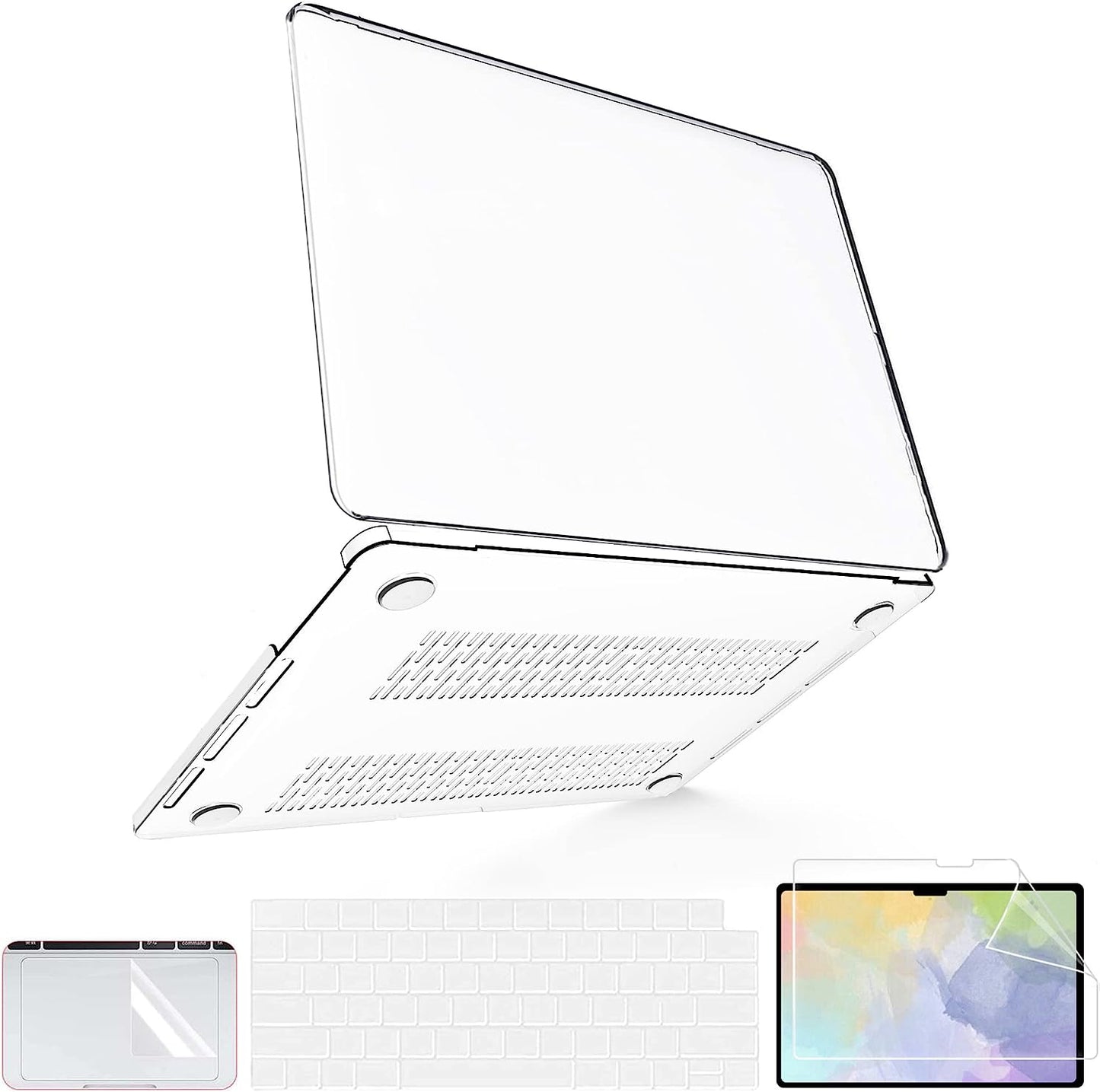 BELK Compatible with MacBook Pro 14 inch Case 2023-2021 A2779 M2 A2442 M1 Pro/Max chip & Touch ID, MacBook Pro 14 Case Clear Laptop Plastic Hard Shell + Keyboard Cover + Screen & Touchpad Protector