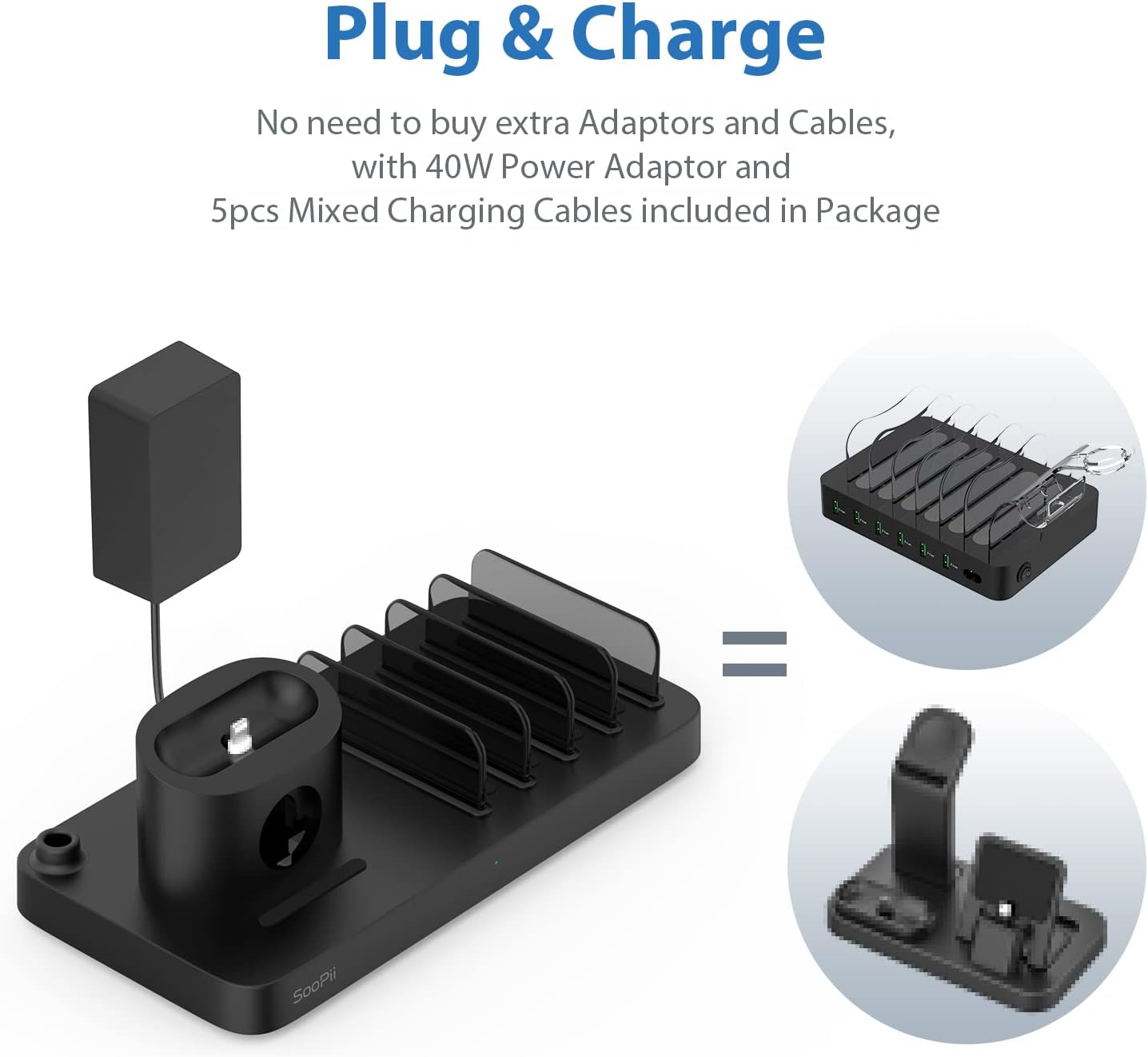 SooPii Charging Station for Multiple Devices,7 in 1 Charging Dock with –  Pear-Accessories