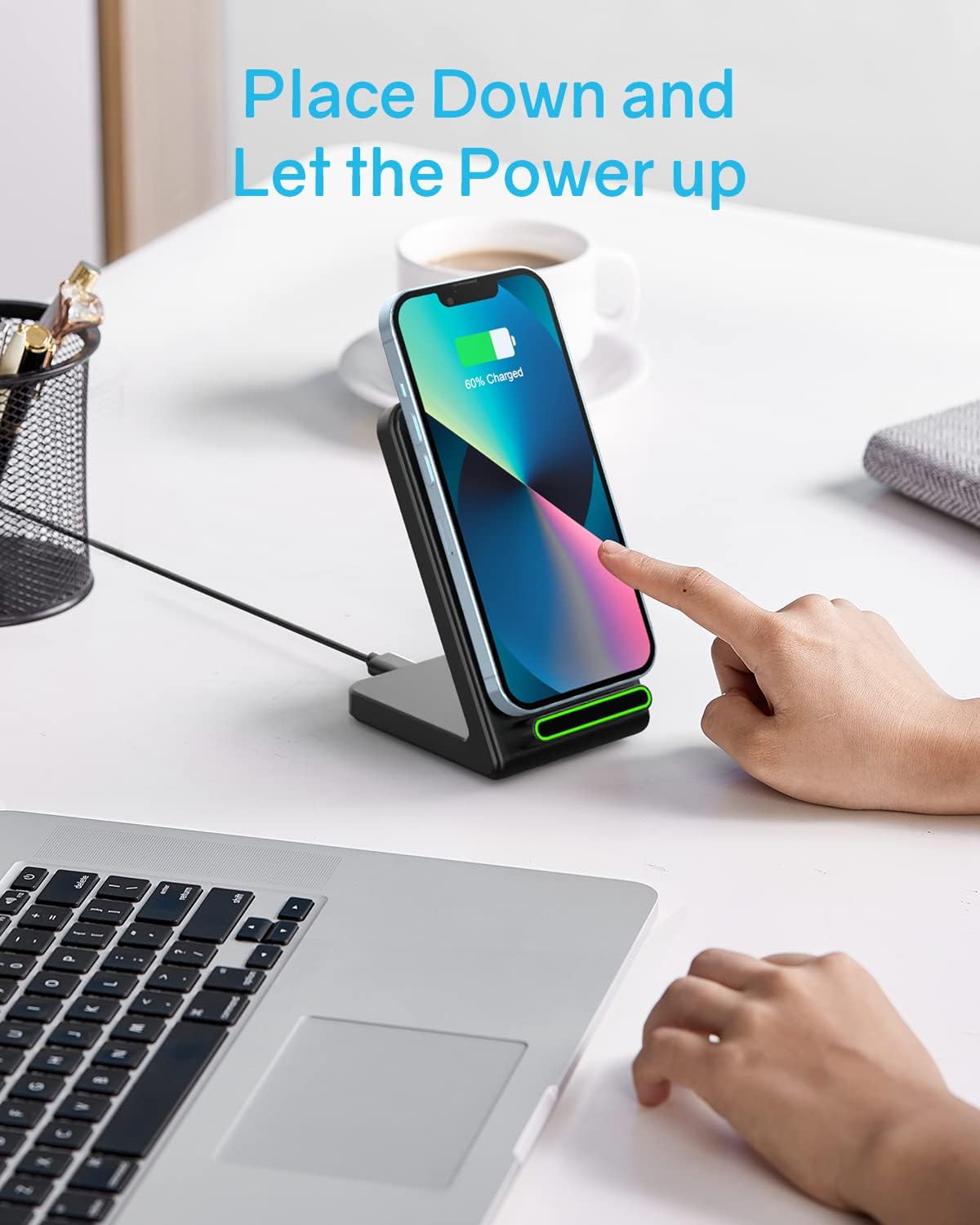 CIYOYO Wireless Charger, [with QC3.0 Adapter] Wireless Phone Charger for iPhone 14/13/12/11/Pro/Pro Max/XS/XR/X/8, Qi-Certified Fast Wireless Charger for Samsung S22/S21/S20/S10/S9/S8/S7/Note 20/10/9