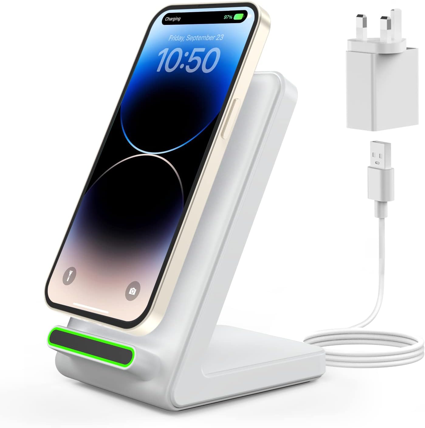 CIYOYO Wireless Charger, [with QC3.0 Adapter] Wireless Phone Charger for iPhone 14/13/12/11/Pro/Pro Max/XS/XR/X/8, Qi-Certified Fast Wireless Charger for Samsung S22/S21/S20/S10/S9/S8/S7/Note 20/10/9