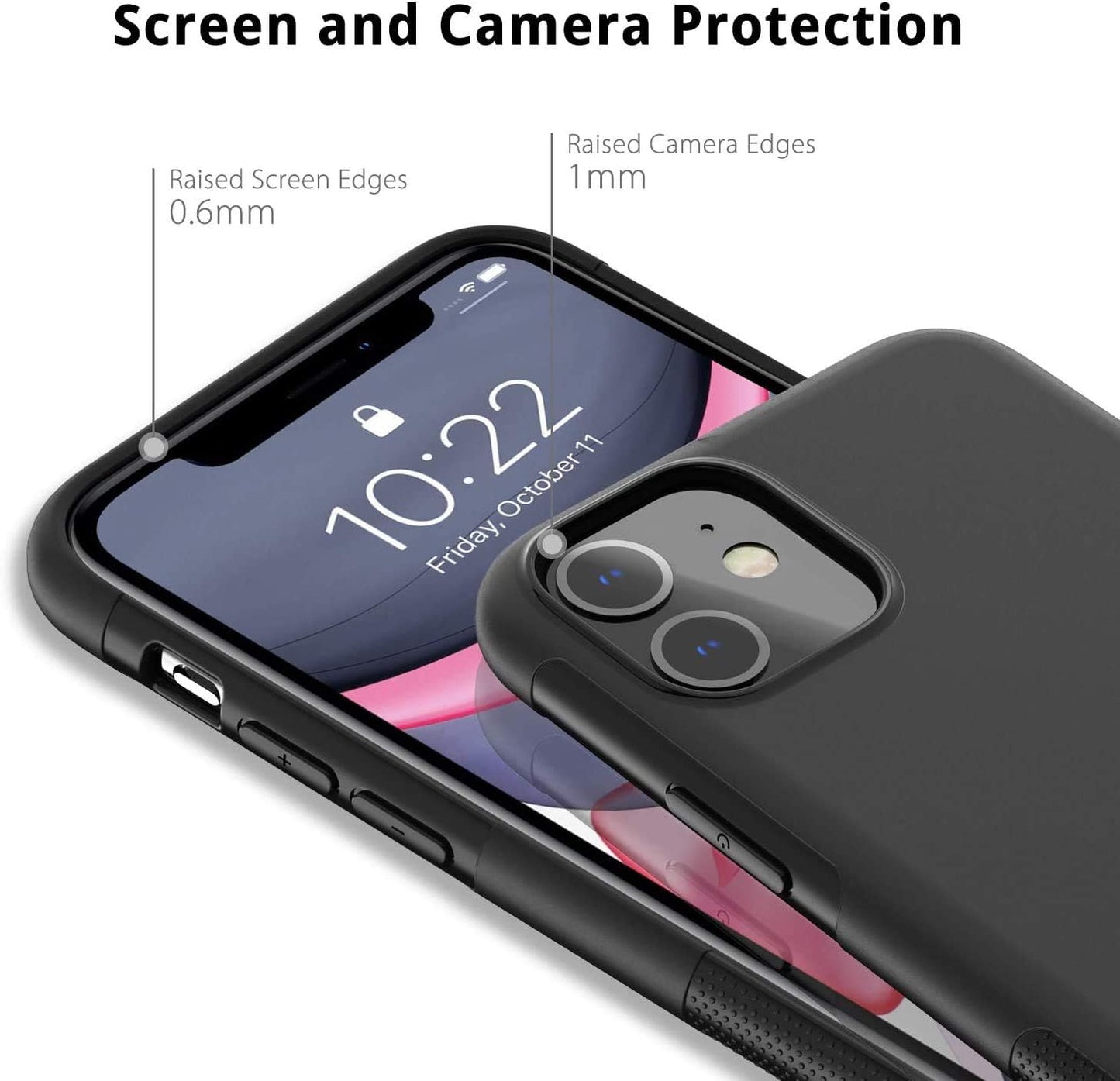 UNBREAKcable iPhone 11 Case - Soft Frosted TPU Ultra-Slim iPhone 11 Stylish Protective Cover for 6.1-inches iPhone 11 (2019) [Drop Protection, Non-slip] - Black