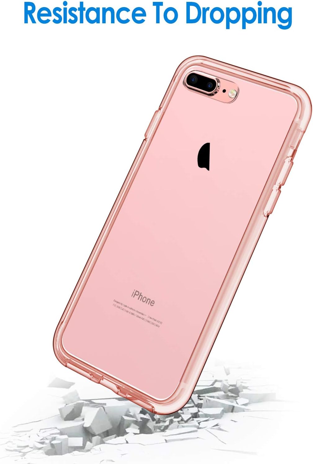 JETech Case for iPhone 8 Plus and iPhone 7 Plus, Shock-Absorption Bumper Cover (Rose Gold)