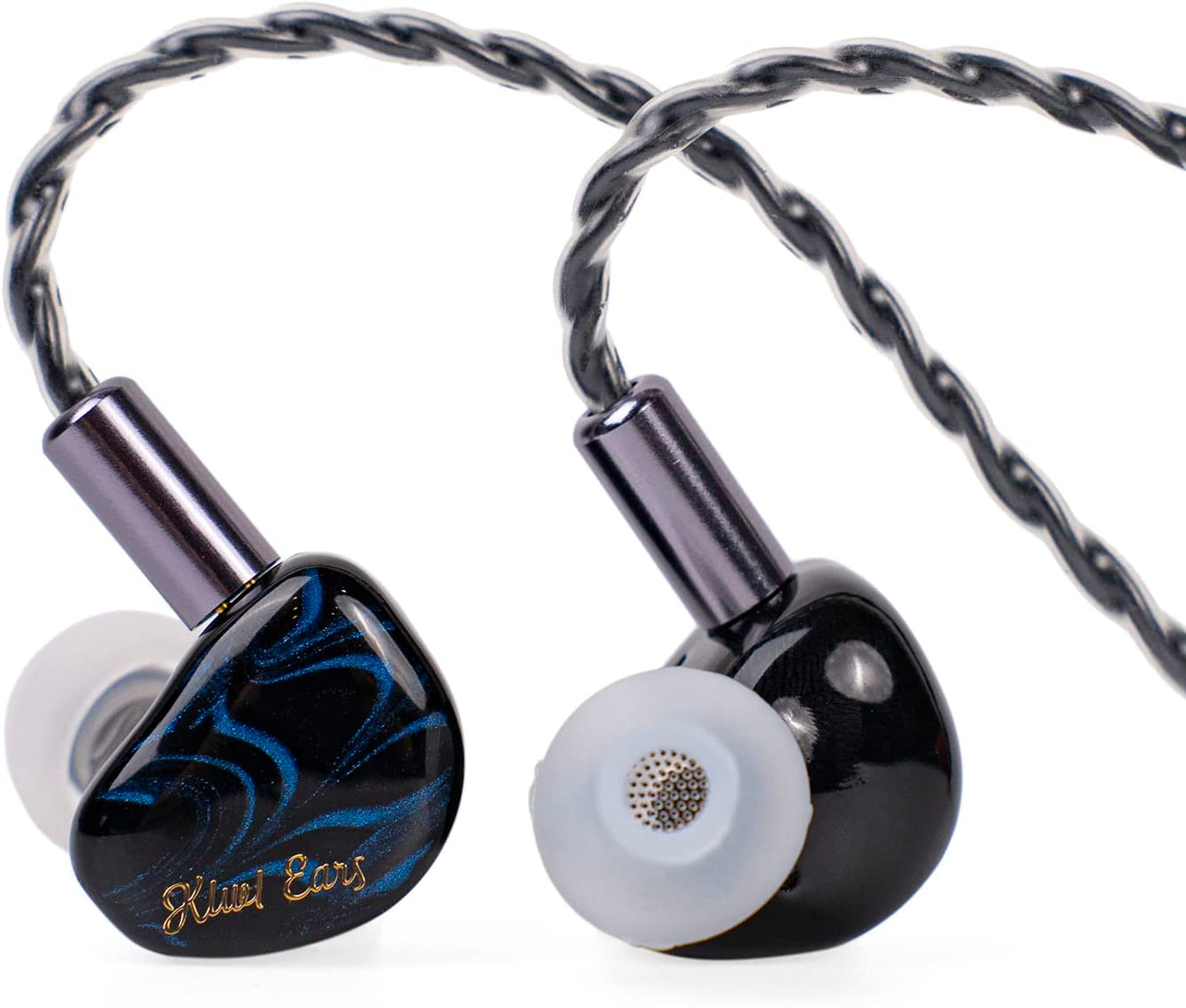 Linsoul Kiwi Ears Cadenza 10mm Beryllium Dynamic Driver IEM 3D Printed with Detachable Interchangeable Plug 0.78 2pin 3.5mm IEM Cable for Musician Audiophile (Blue, Cadenza)