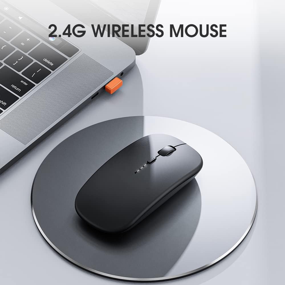 INPHIC Wireless Mouse for Laptop, [Upgraded], Ultra Slim 2.4G Rechargeable Cordless Mouse Computer Mice 1600 DPI with USB Receiver