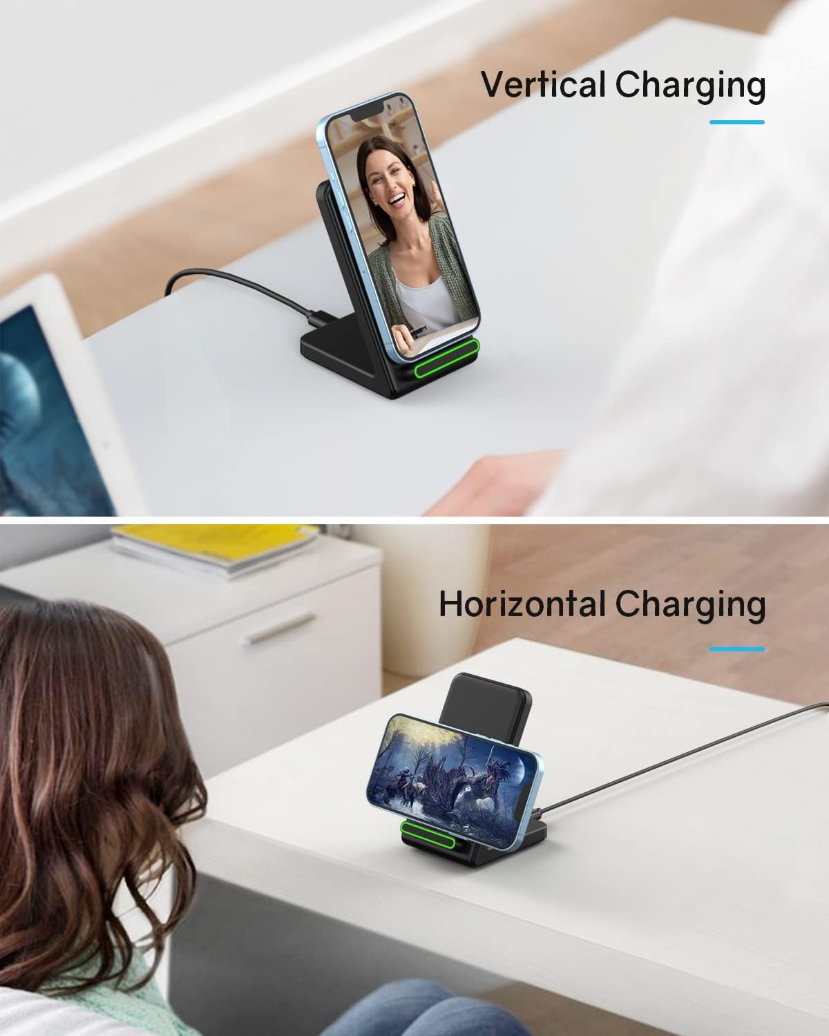 CIYOYO Wireless Charger, [with QC3.0 Adapter] Wireless Phone Charger for iPhone 14/13/12/11/Pro/Pro Max/XS/XR/X/8, Qi-Certified Fast Wireless Charger for Samsung S22/S21/S20/S10/S9/S8/S7/Note 20/10/9