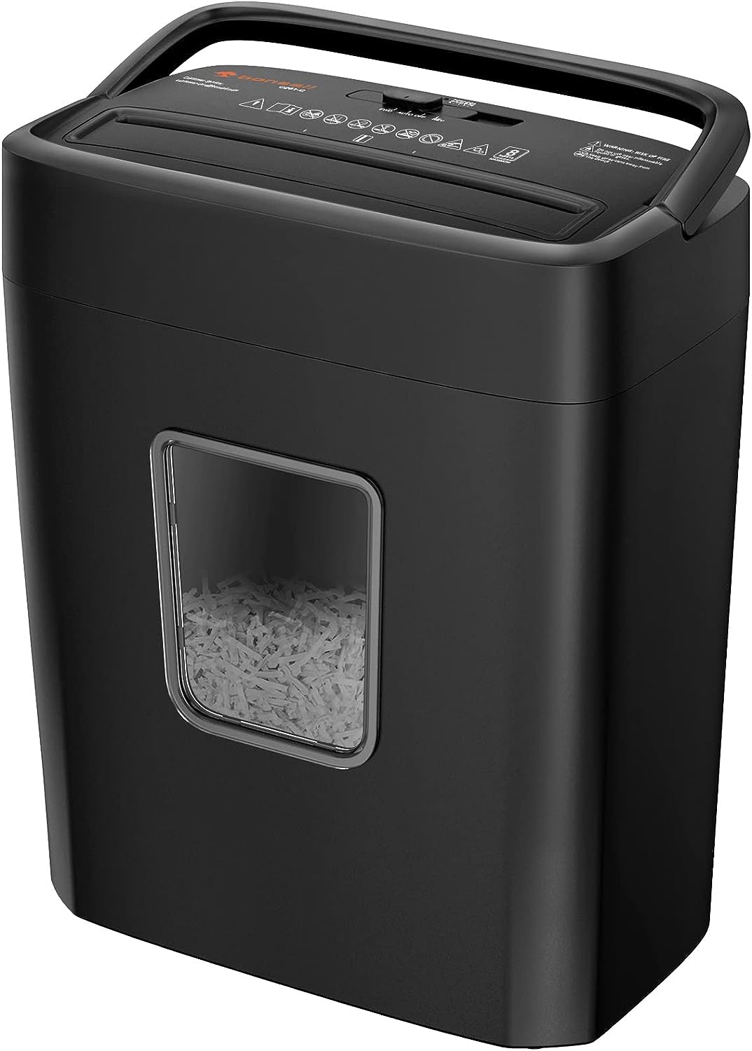 Bonsaii 8 Sheet Cross Cut Paper Shredder, Shredder Shred Credit Cards/Staples/Clips for Small Home Office Use, Portable Handle Design with 16L Wastebasket (C261-C)