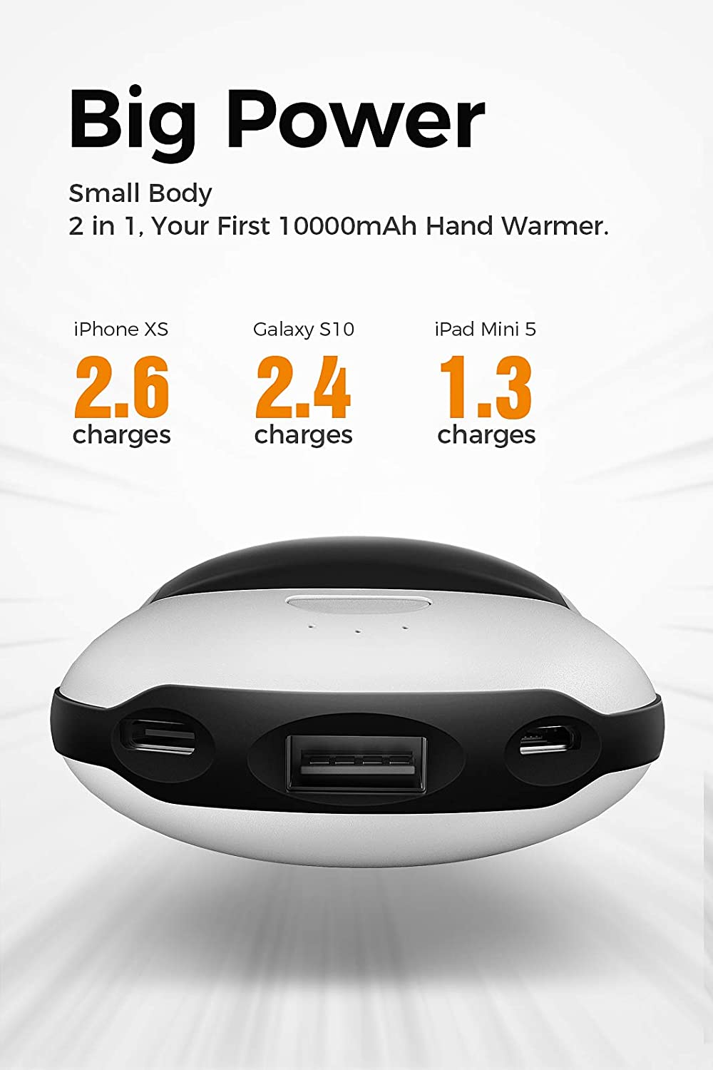 Hand Warmers Rechargeable, 10000Mah Electric Hand Warmer Power Bank with 3  Level