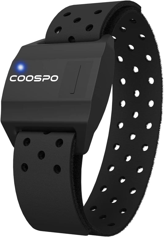 COOSPO Heart Rate Monitors Armband Optical Heart Rate Sensor Bluetooth 4.0 ANT+ Compatible with iFit Polar Strava Wahoo Garmin Peloton