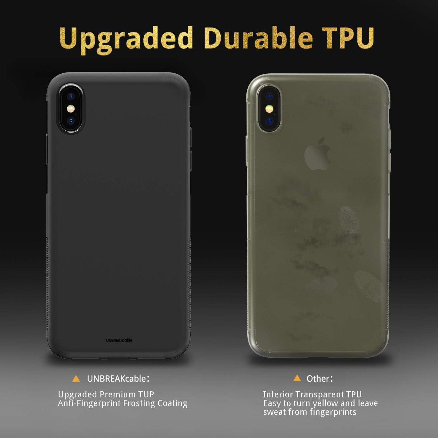 UNBREAKcable Case for iPhone X, Case for iPhone XS - Soft Frosted TPU Ultra-Slim Stylish Protective Cover for 5.8-inches iPhone X/XS