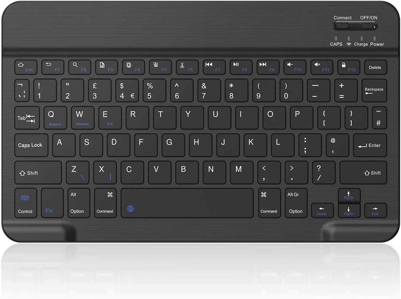 PINKCAT Bluetooth Keyboard, Ultra-Slim Wireless Keyboard UK Layout Quiet Portable Design with Built-in Rechargeable Battery for iOS, Mac, iPad, Windows and Android 3.0 and above OS