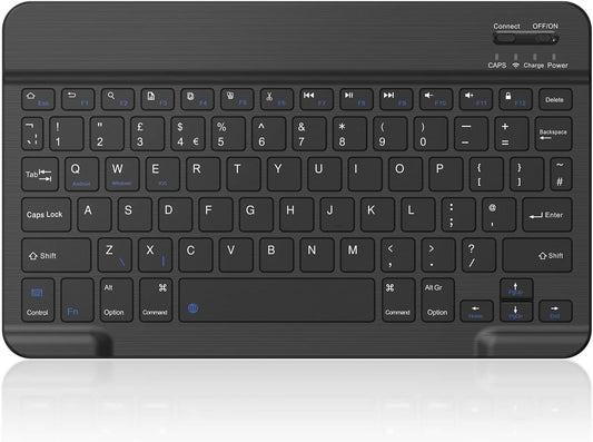 PINKCAT Bluetooth Keyboard, Ultra-Slim Wireless Keyboard UK Layout Quiet Portable Design with Built-in Rechargeable Battery for iOS, Mac, iPad, Windows and Android 3.0 and above OS