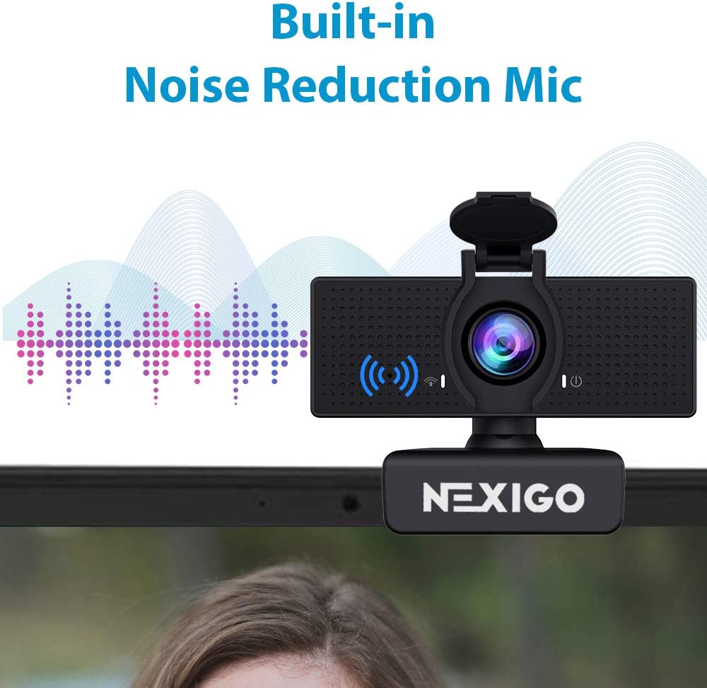 NexiGo N60 1080P Webcam with Microphone, Adjustable FOV, Zoom, Software Control & Privacy Cover, USB HD Computer Web Camera, Plug and Play, for Zoom/Skype/Teams, Conferencing and Video Calling