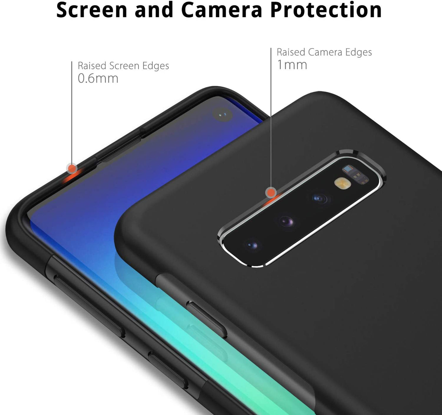 UNBREAKcable Samsung Galaxy S10 Case - Soft Frosted TPU Ultra-Slim Stylish Protective Cover for Samsung Galaxy S10 [Drop Protection, Non-slip] - Matt Black UBHP202