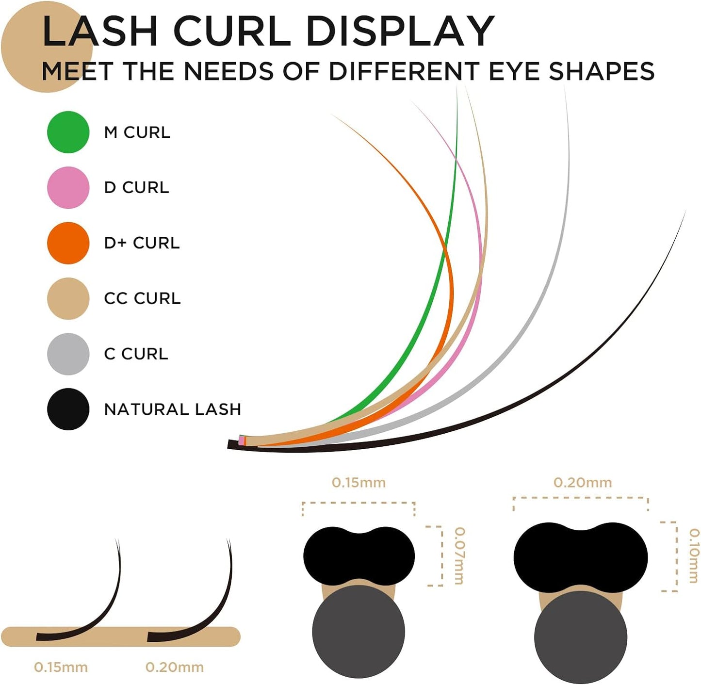 LASHVIEW Eyelash Extensions, Black, Individual Lashes,0.15mm D Curl, SUPER MATTE, Ellipse Flat Eyelash Extension Mixed Tray, Semi-permanent Extremely, Soft Application-Friendly