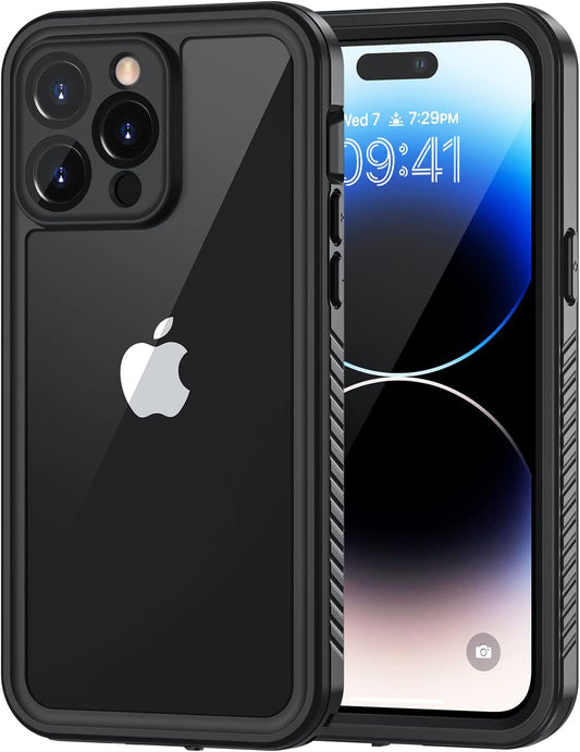 Lanhiem for iPhone 14 Pro Max Case, IP68 Waterproof Dustproof Shockproof 14 Pro Max Cases with Screen Protector, Full Body Protective Front and Back Cover for iPhone 14 Pro Max - 6.7 inch (Black)