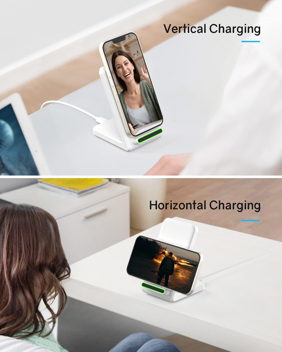 CIYOYO Wireless Charger, [with QC3.0 Adapter] Wireless Phone Charger for iPhone 14/13/12/11/Pro/Pro Max/XS/XR/X/8, Qi-Certified Fast Wireless Charger for Samsung