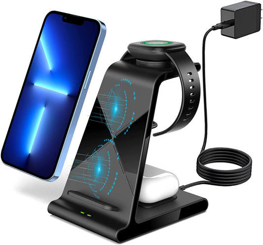 Wireless Charger for Fitbit Versa 3 Fitbit Sense Charger Dock, Versa 3 Charger Stand Compatible with iPhone 13 12 Pro Max Samsung Galaxy S22 Ultra S21 FE Z
