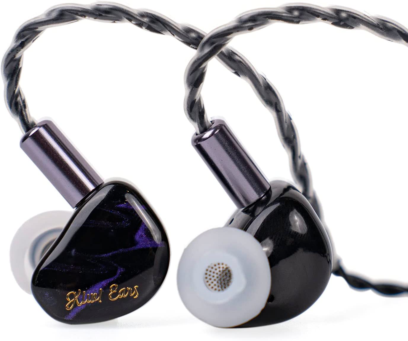 Linsoul Kiwi Ears Cadenza 10mm Beryllium Dynamic Driver IEM 3D Printed with Detachable Interchangeable Plug 0.78 2pin 3.5mm IEM Cable for Musician Audiophile (Purple, Cadenza)