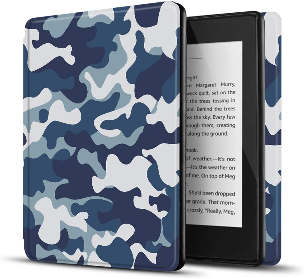 Case for Kindle 10th Generation - Slim & Light Smart Cover Case with Auto Sleep & Wake for Amazon Kindle E-reader 6" Display, 10th Generation 2019 Release (Camouflage Blue) TNP