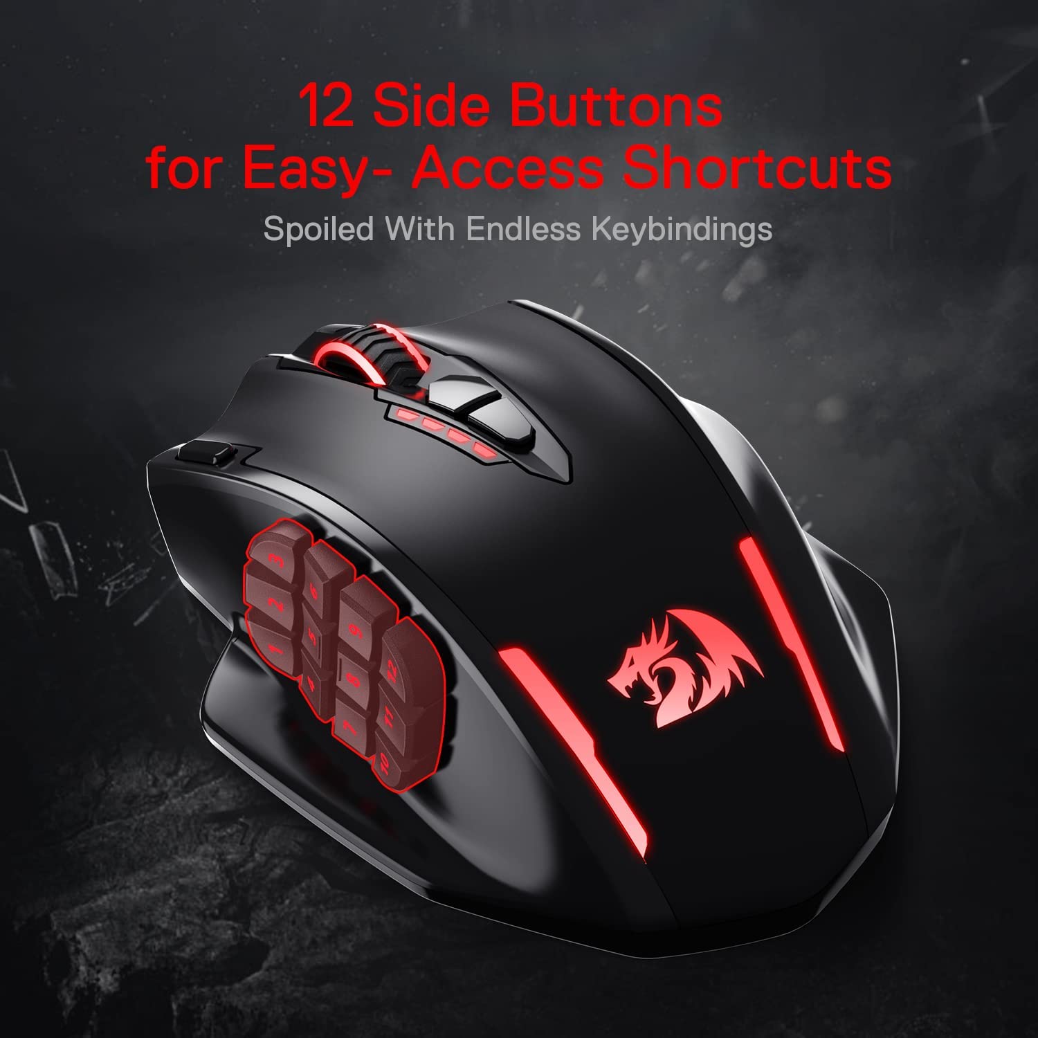 Redragon M913 Impact Elite Wireless Gaming Mouse, 16000 DPI Wired