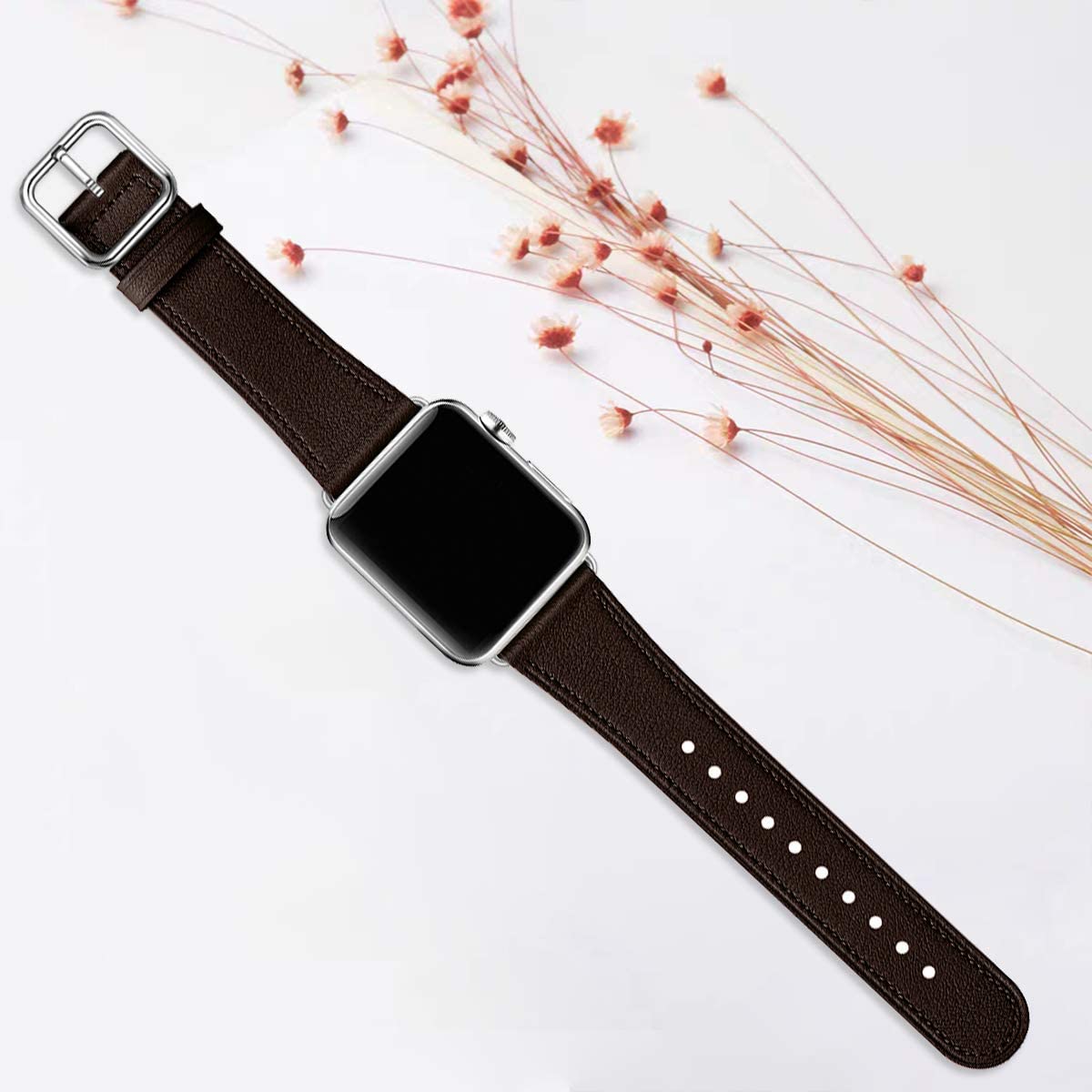 Mnbvcxz Watch Bands, and Case Compatible with Apple Watch, 38mm 40mm 42mm 44mm, Top Grain Leather Strap, Replacement Strap, Multiple Colours for iWatch Series 5/4/3/2/1, Unique Design