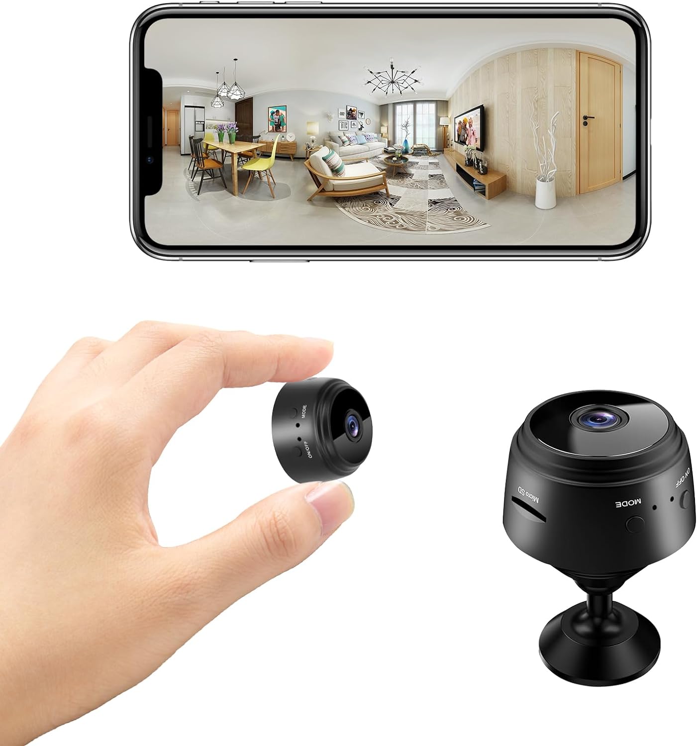 Efancy 1080P WiFi Spy Camera Hidden Camera with Motion Detection Wireless Indoor Small Security Video Camera for Smart Home Surveillance Micro Secret Nanny Long-lasting Battery Spy Cam with App Control