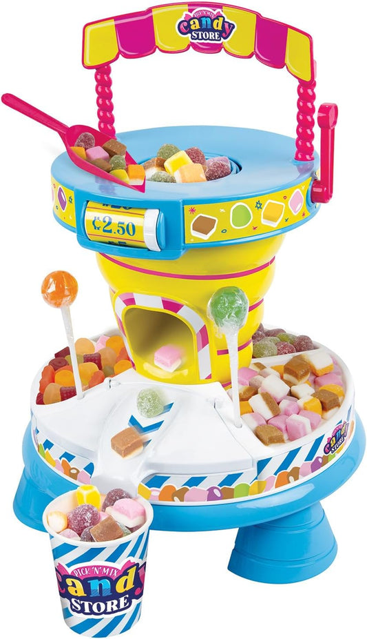 Casdon Pick & Mix Candy Store | Interactive Sweet Shop Set For Children 3+ | Rotating Price Wheel, Play Money & Real Sweets Included!