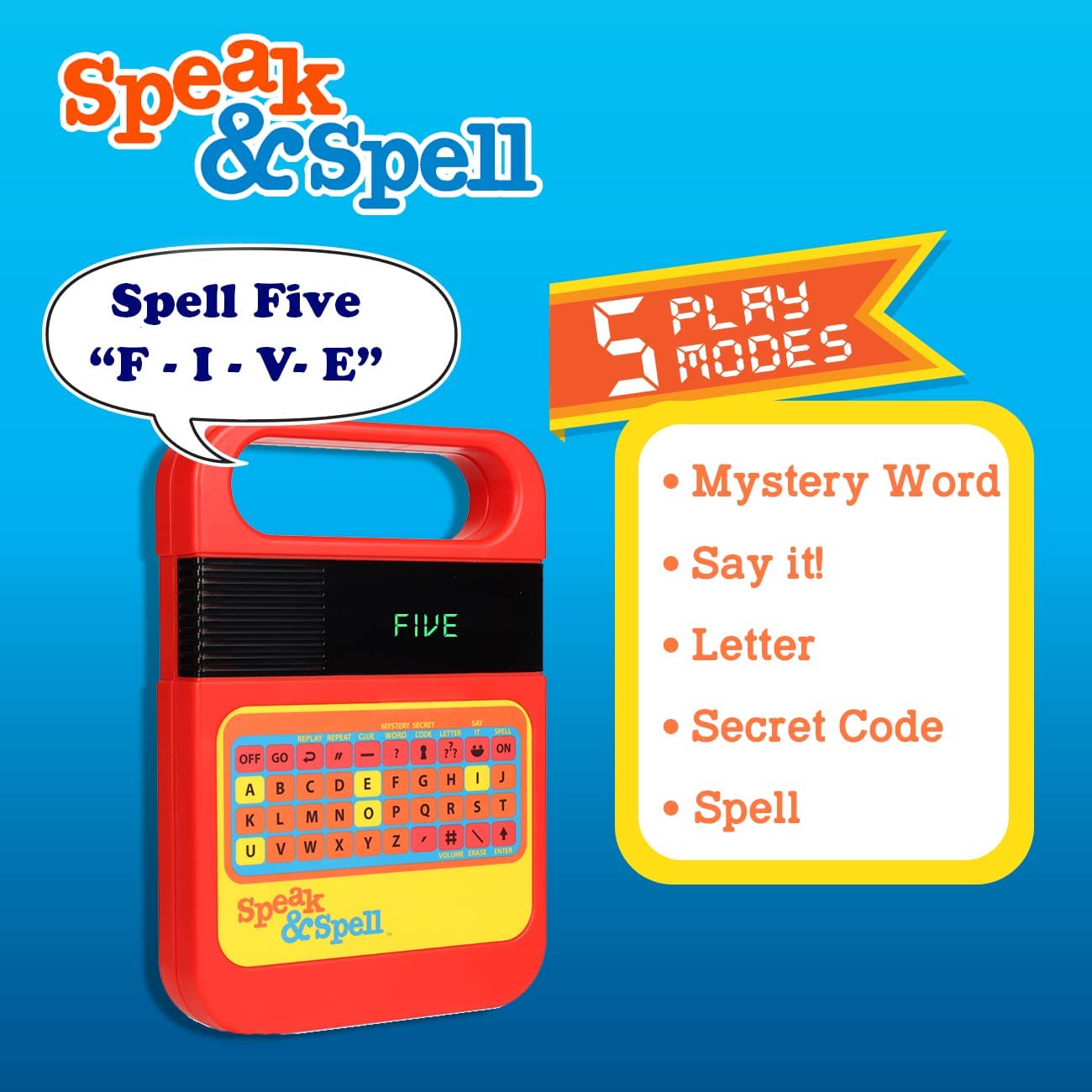 Speak & Spell Electronic Game Classic Retro Interactive Toy Educational Learning System For Boys & Girls Aged 4 Years and Up Brand: Basic Fun Basic Fun! 09624