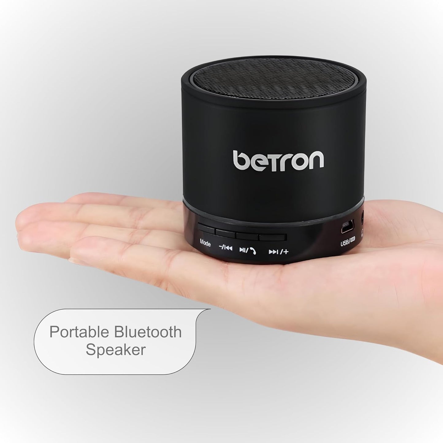 Betron KBS08 Bluetooth Speaker, Wireless, Portable, Mini, Black or Silver & Carry Case