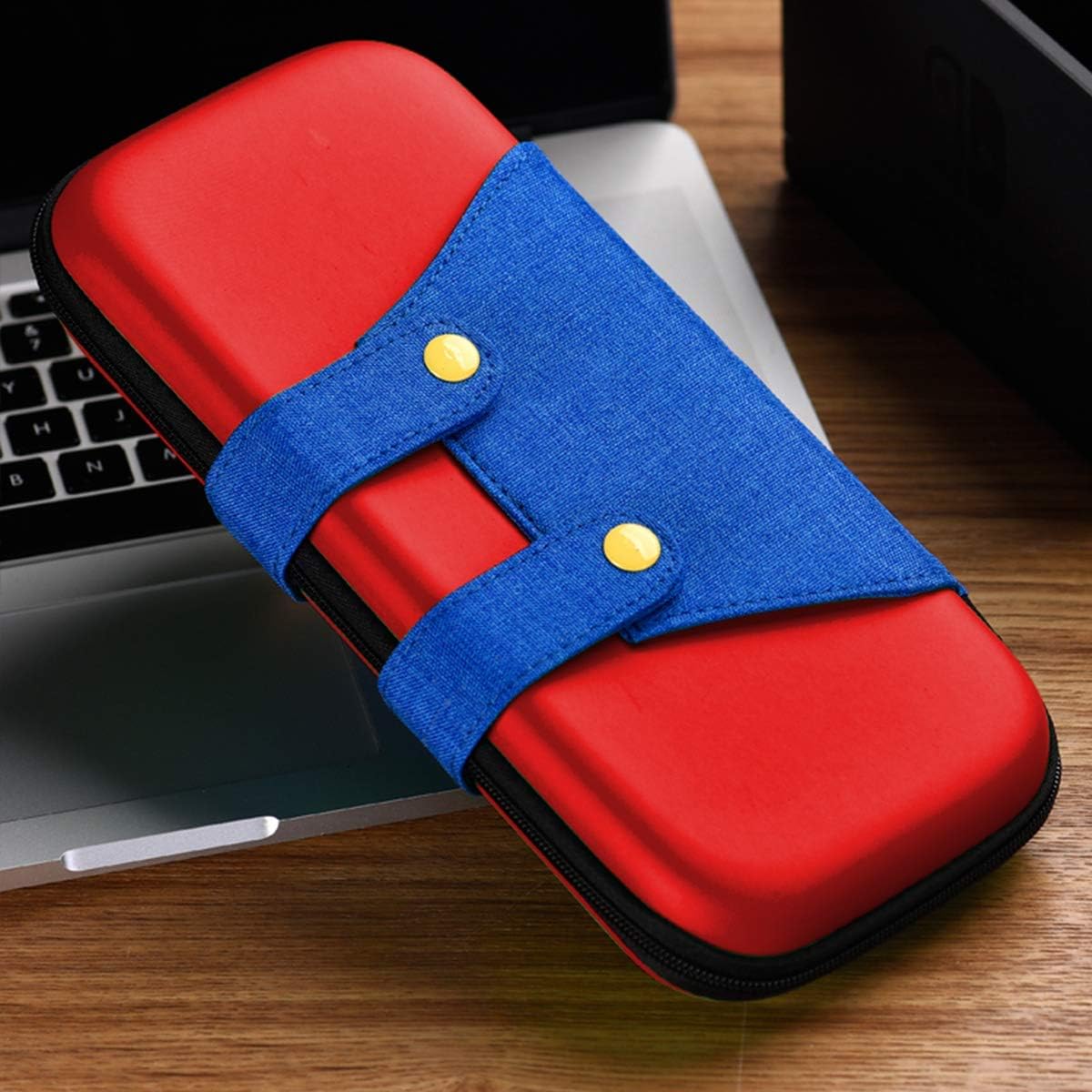 PALPOW Switch Case Compatible with Nintendo Switch and Switch OLED, Cute Portable Case for Switch with Game Holders for Mario Fans